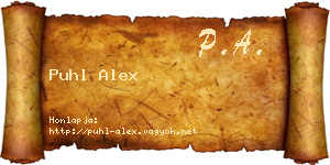 Puhl Alex névjegykártya