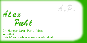 alex puhl business card